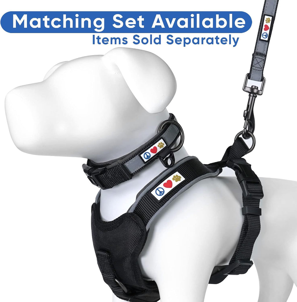 Customizable 6 Ft Black Dog Leash with Reflective Features and Padded Handle for Enhanced Comfort - Embroidered with Name and Phone Number