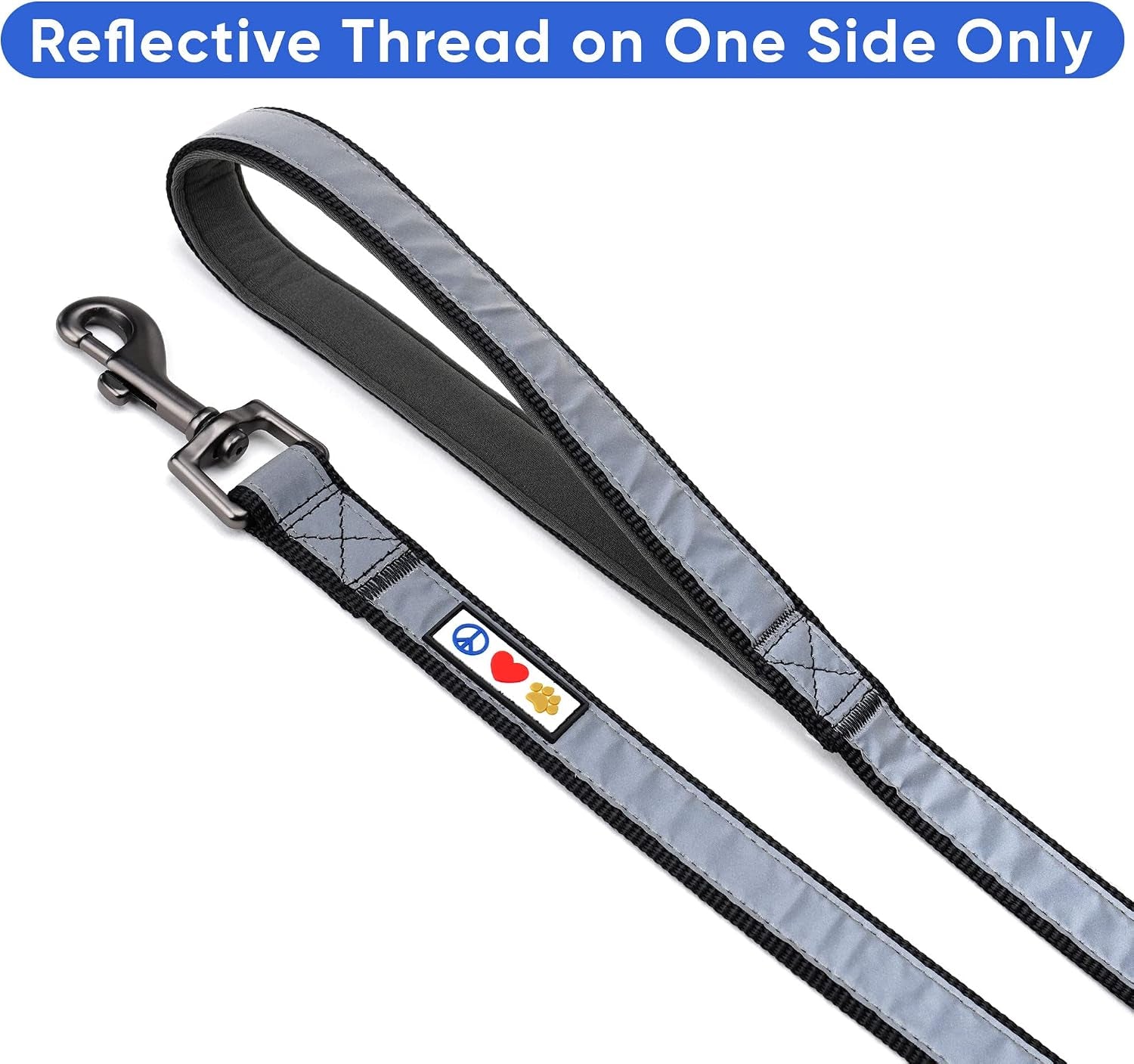 Customizable 6 Ft Black Dog Leash with Reflective Features and Padded Handle for Enhanced Comfort - Embroidered with Name and Phone Number