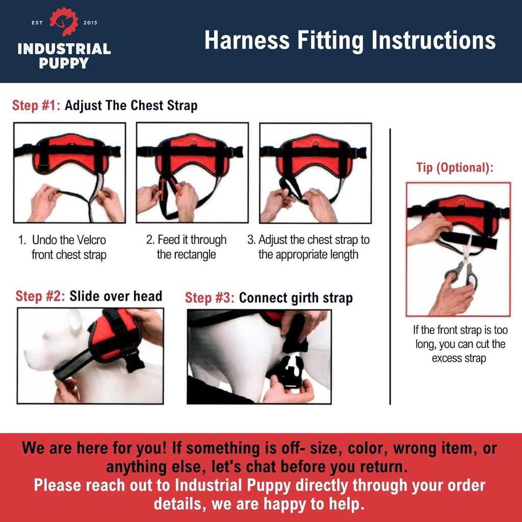 Service Dog Vest with Handle - No Pull Harness for Large Breeds, Reflective Straps, Removable Patches, Suitable for Small to Large Dogs