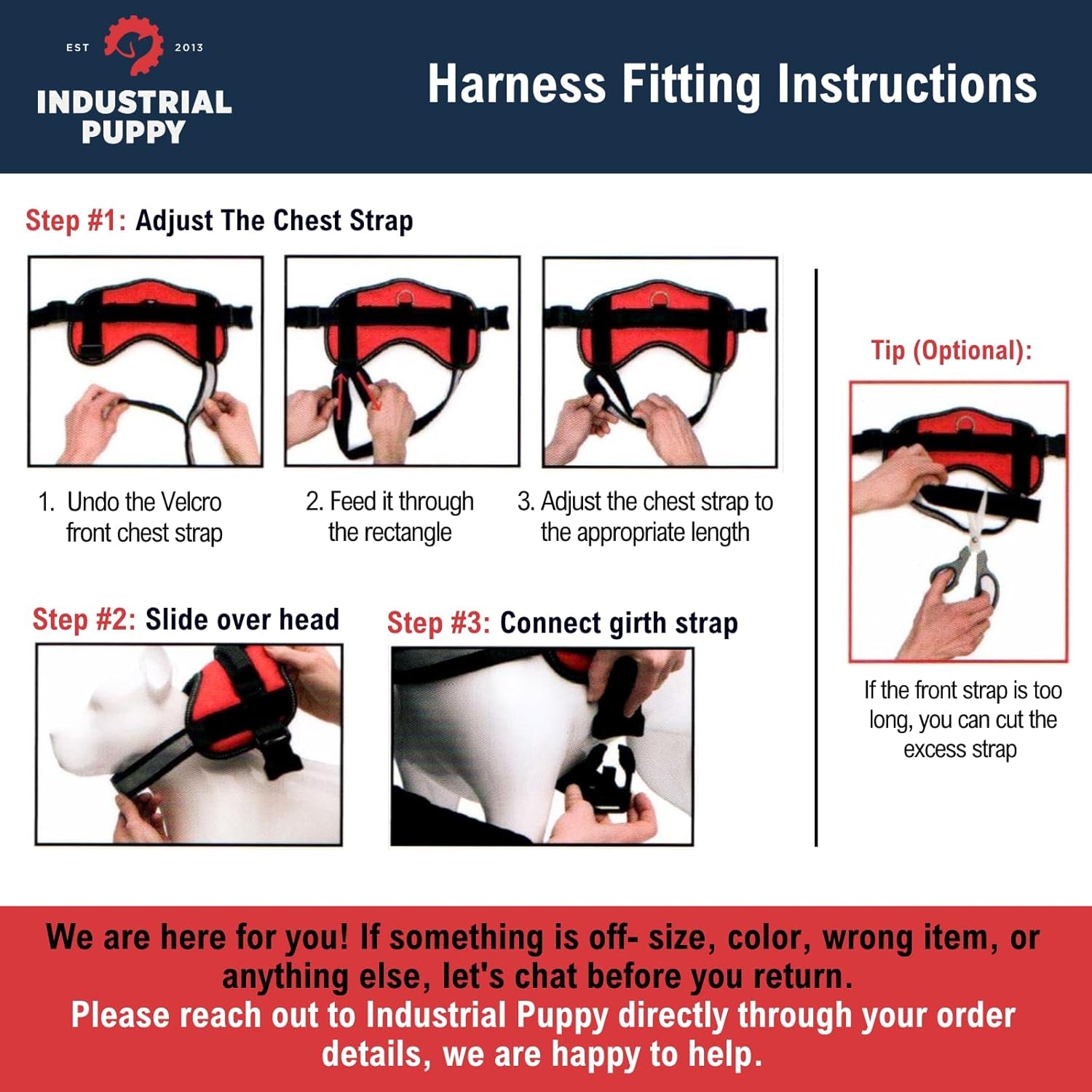 Service Dog Vest with Handle - No Pull Harness for Large Breeds, Reflective Straps, Removable Patches, Suitable for Small to Large Dogs