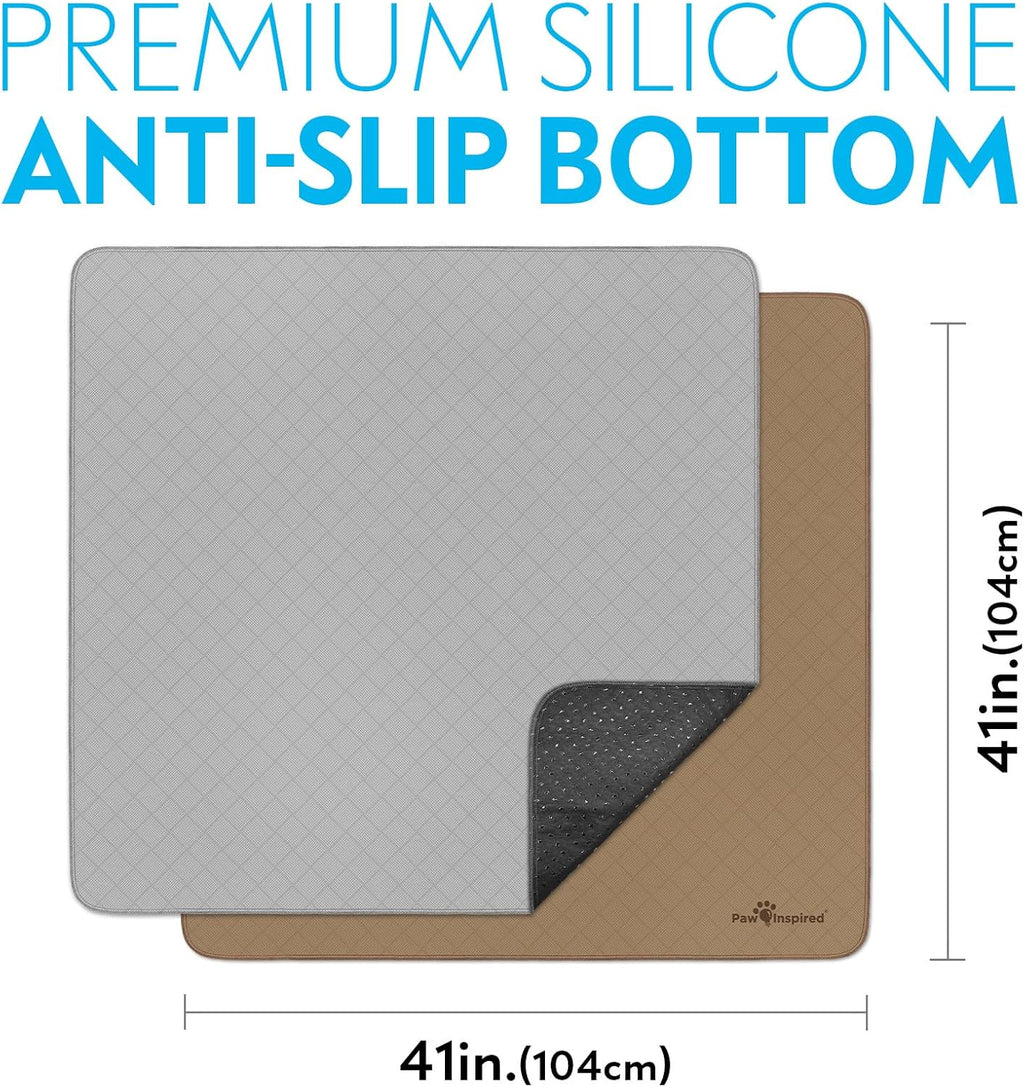 Washable Dog Pee Pads, 41"x41", Set of 2 | Leakproof, Non-Slip, Reusable Potty Training and Whelping Mat, Waterproof Pet Solution
