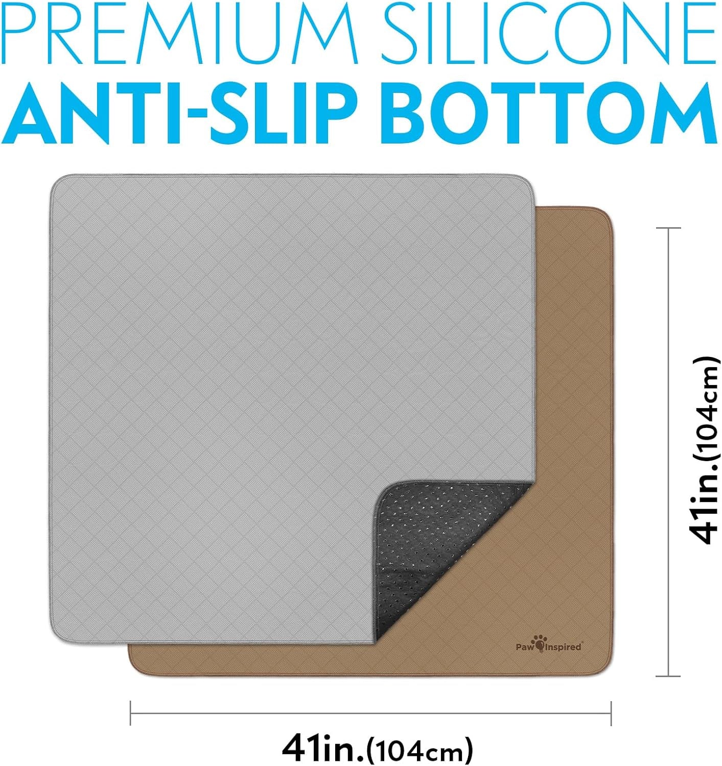 Washable Dog Pee Pads, 41"x41", Set of 2 | Leakproof, Non-Slip, Reusable Potty Training and Whelping Mat, Waterproof Pet Solution
