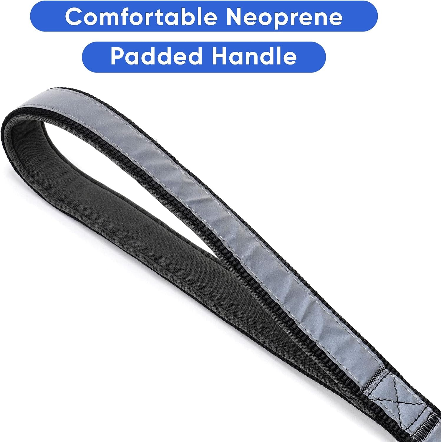Customizable 6 Ft Black Dog Leash with Reflective Features and Padded Handle for Enhanced Comfort - Embroidered with Name and Phone Number