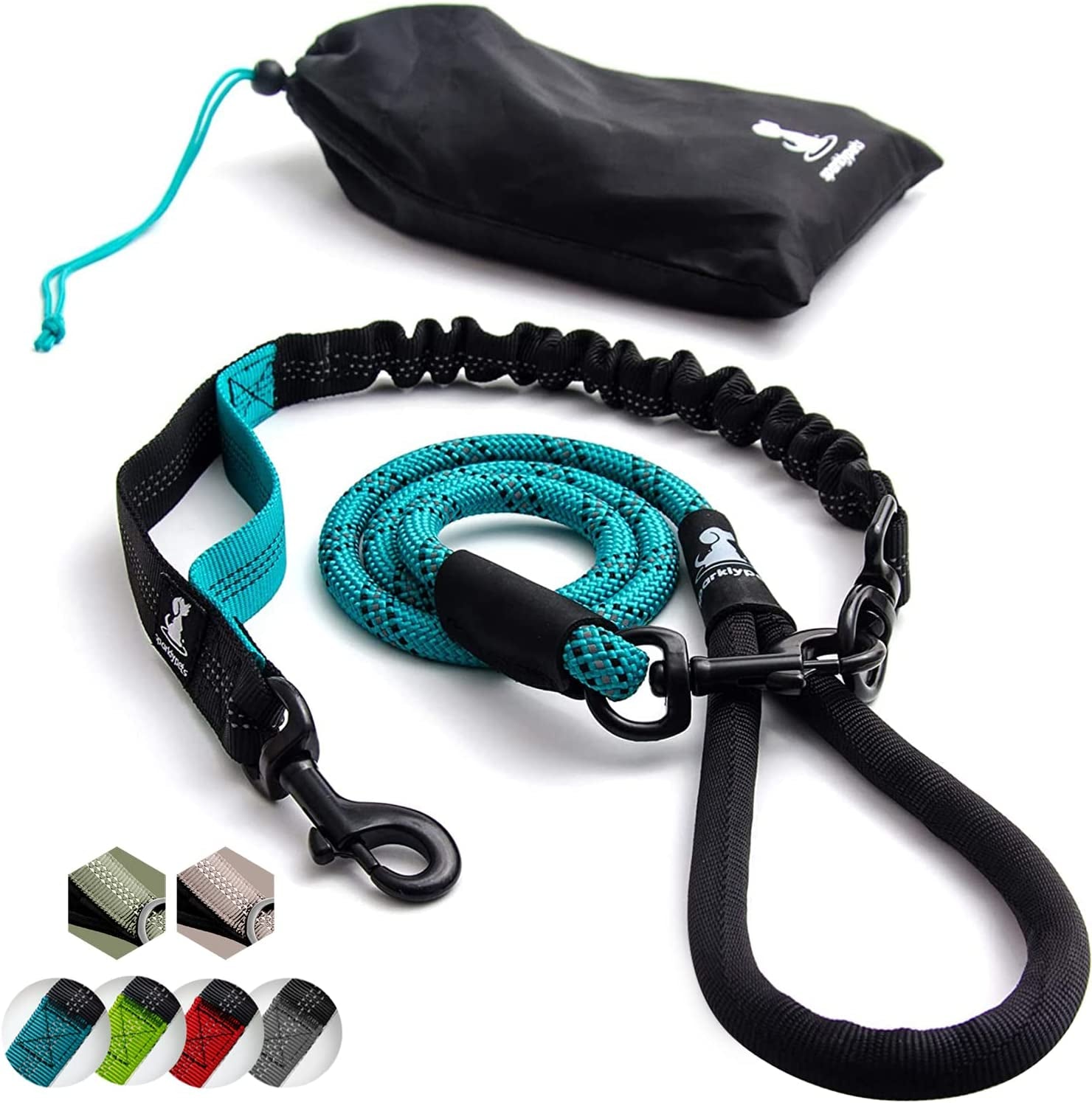 Heavy-Duty Bungee Leash for Large and Medium Dogs - No Pull Shock Absorber Training Lead with Reflective No-Slip Design (5.5 Ft)