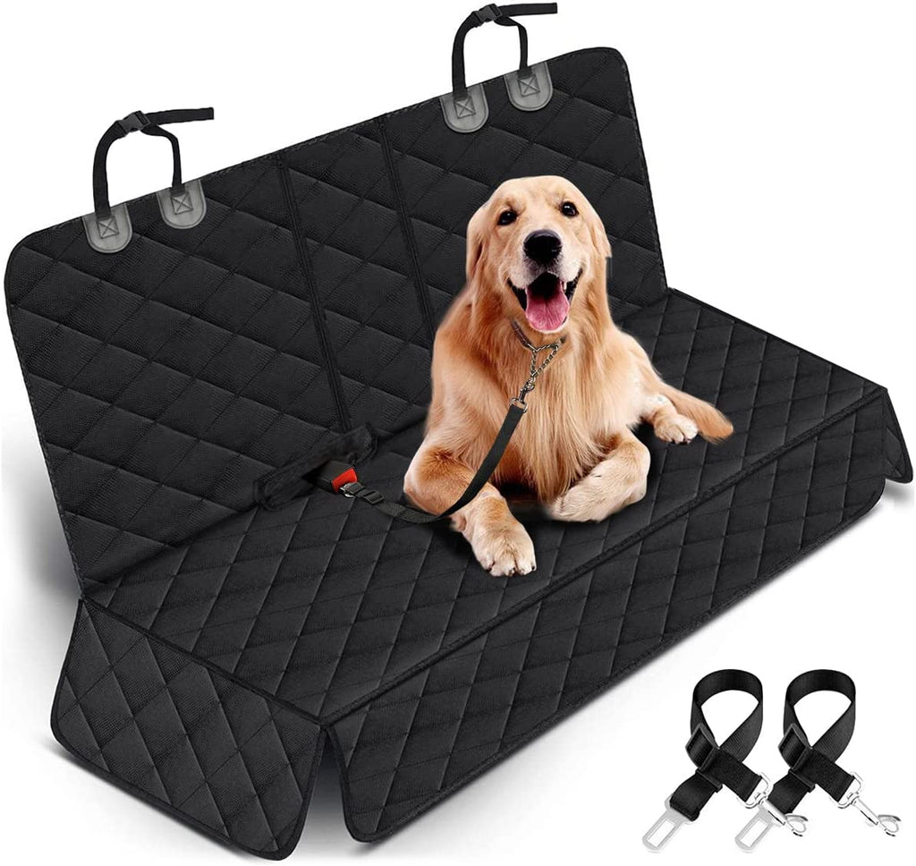 Dog Car Seat Cover - Waterproof and Durable Back Seat Protector for Pets, Fits Most Cars, SUVs, and Trucks (53” Width) - Black
