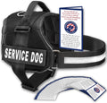 Service Dog Vest with Handle - No Pull Harness for Large Breeds, Reflective Straps, Removable Patches, Suitable for Small to Large Dogs