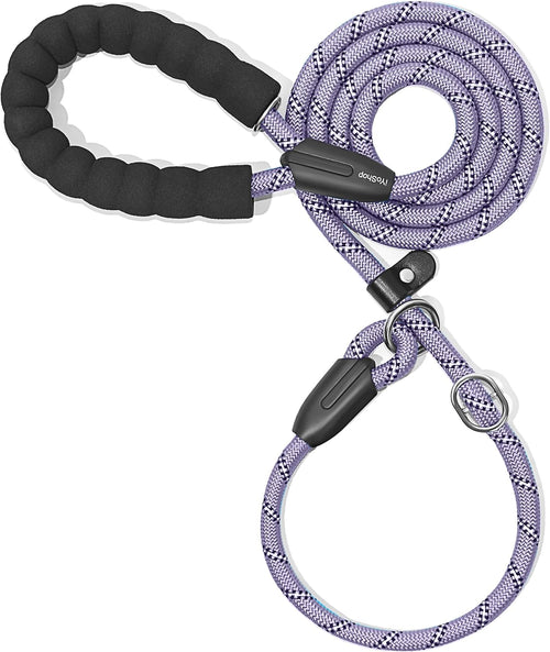 Durable Slip Lead Dog Leash, 1/2" X 4 FT, Lavender | Padded Handle, Reflective Threads, No Pull, Dog Training Leash