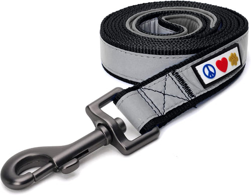 Customizable 6 Ft Black Dog Leash with Reflective Features and Padded Handle for Enhanced Comfort - Embroidered with Name and Phone Number