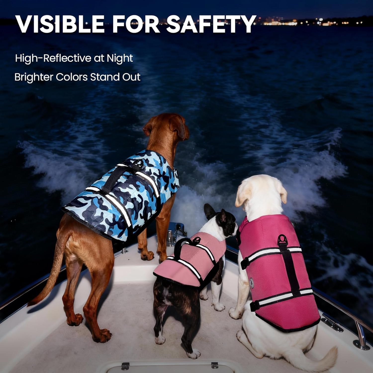 Ripstop Dog Life Vest - Medium, Pink | High Visibility Swim Jacket with Handle & Leash Ring for Boating and Swimming